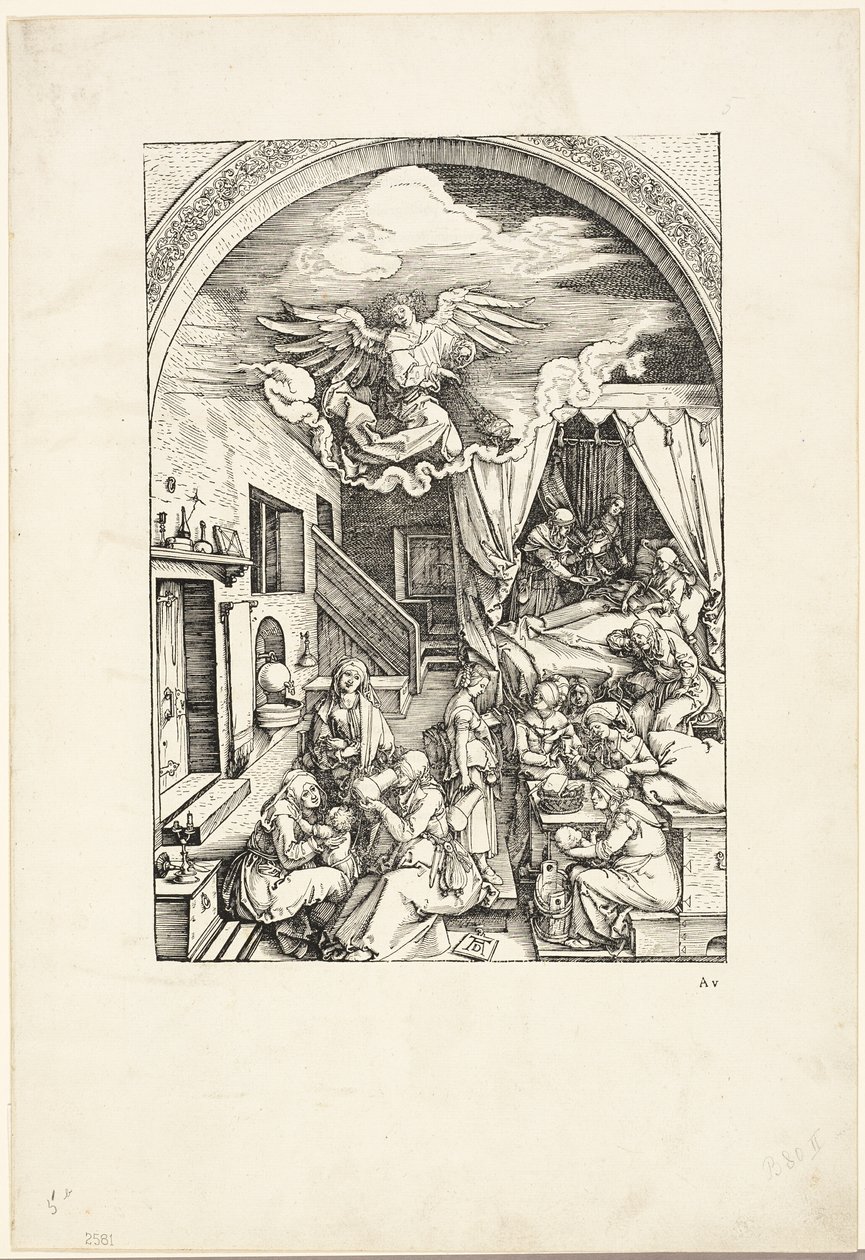 Neitsyen syntymä kirjasta The Life of the Virgin tekijältä Albrecht Dürer