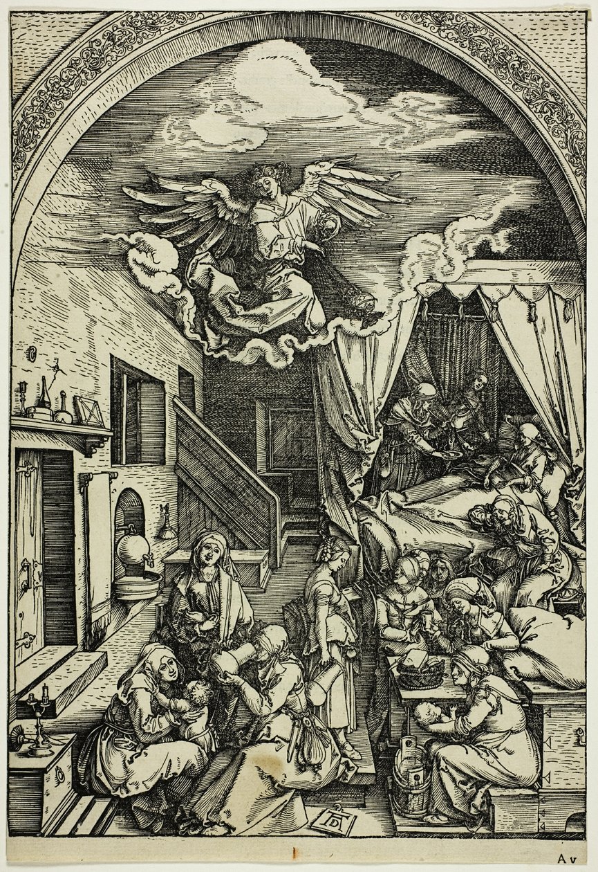Neitsyen syntymä kirjasta The Life of the Virgin tekijältä Albrecht Dürer