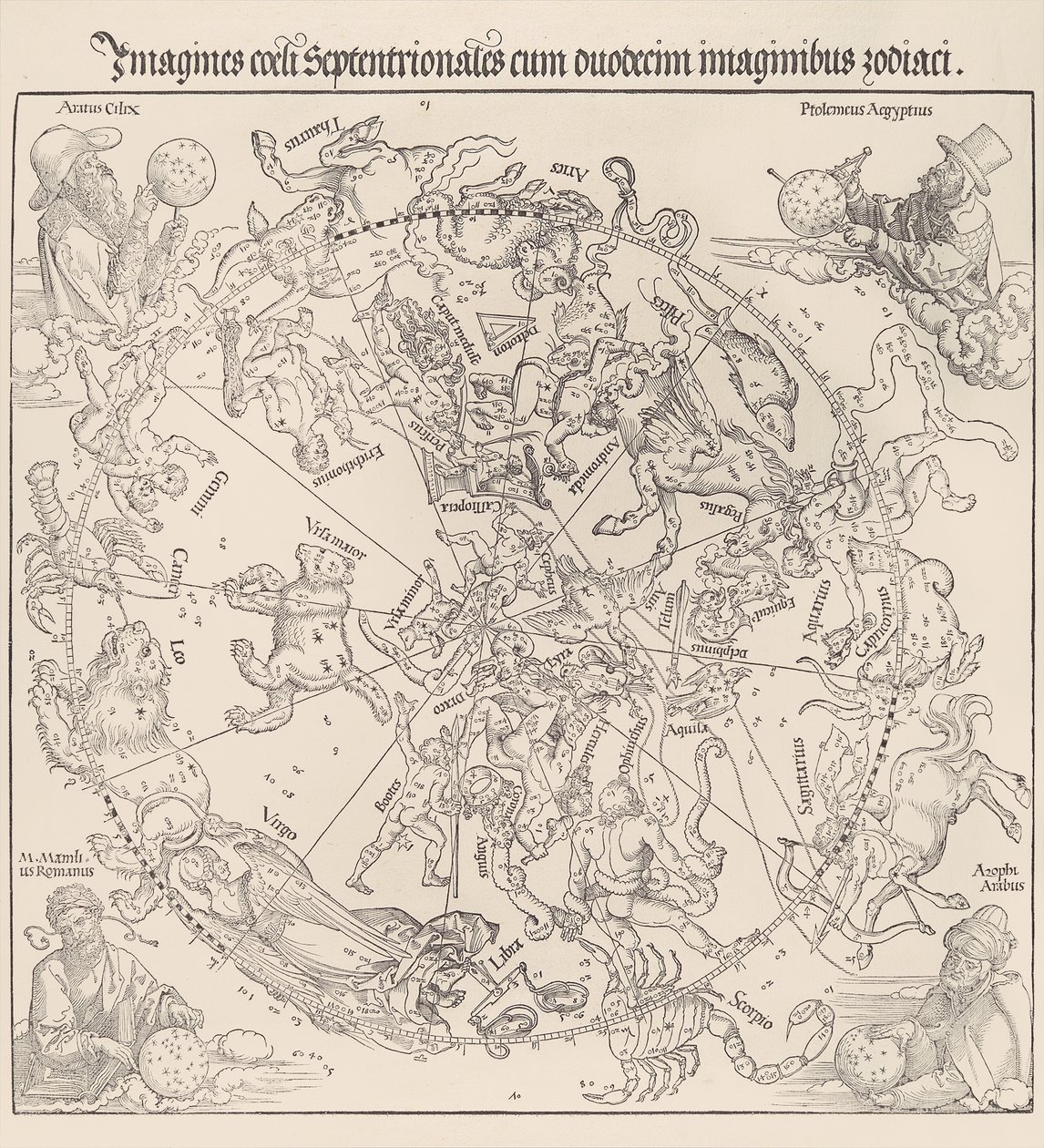 Taivaankartta – pohjoinen pallonpuolisko, 1515, 1515. tekijältä Albrecht Dürer