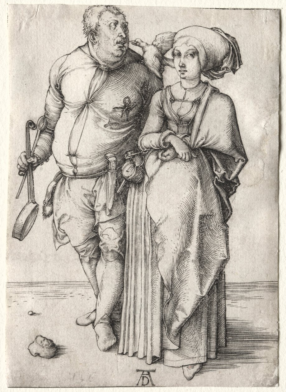 Kokki ja hänen vaimonsa, luultavasti 1497. tekijältä Albrecht Dürer