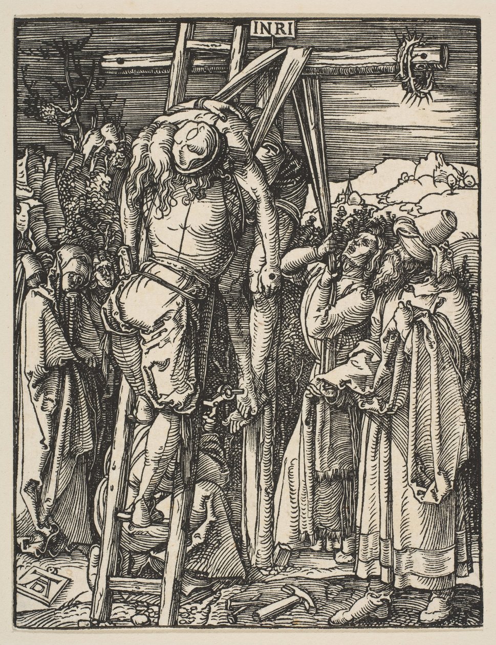 Laskeutuminen ristiltä, pienestä kärsimyksestä, n. 1509. tekijältä Albrecht Dürer