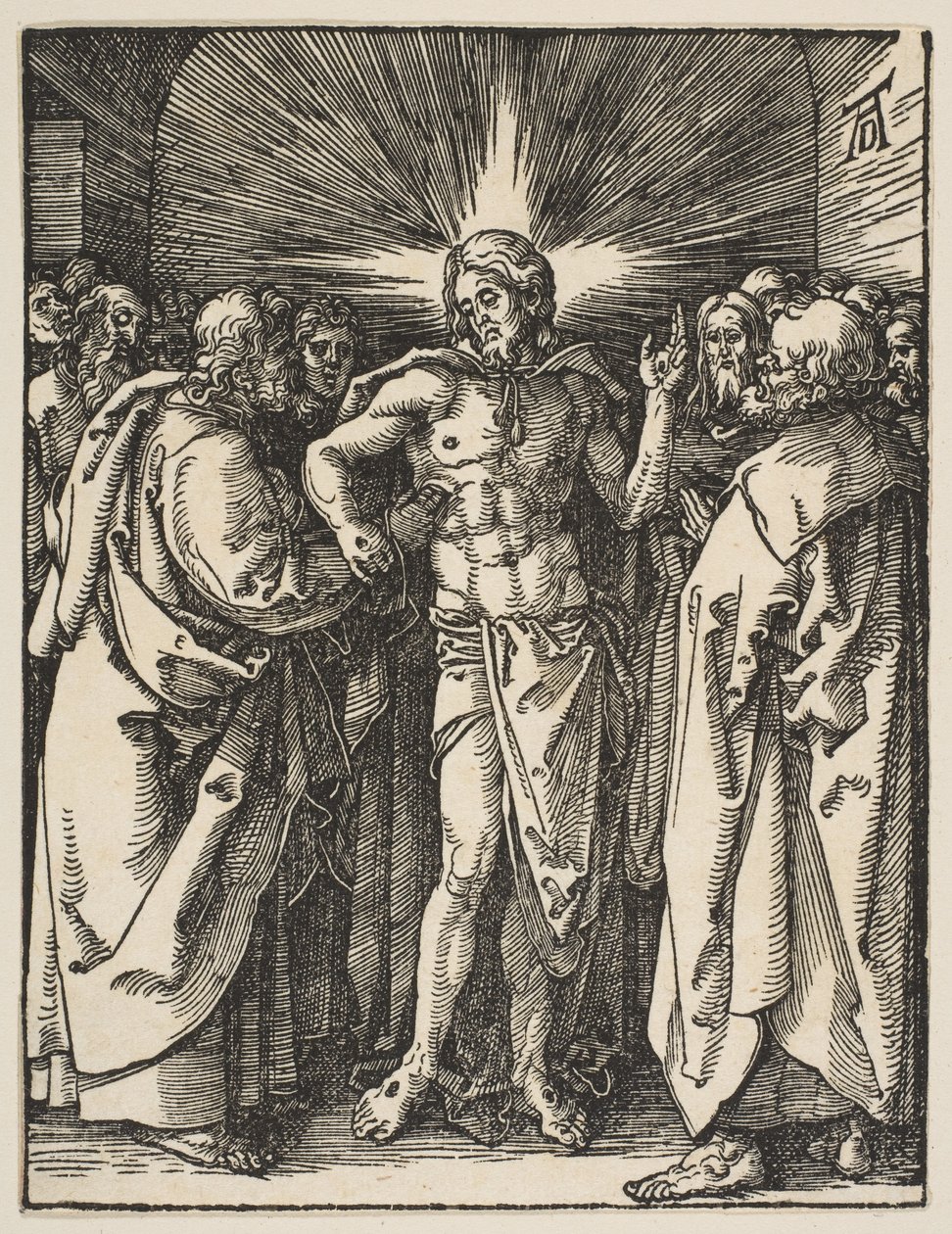Epäilevä Tuomas, sarjasta "Pieni passio" tekijältä Albrecht Dürer