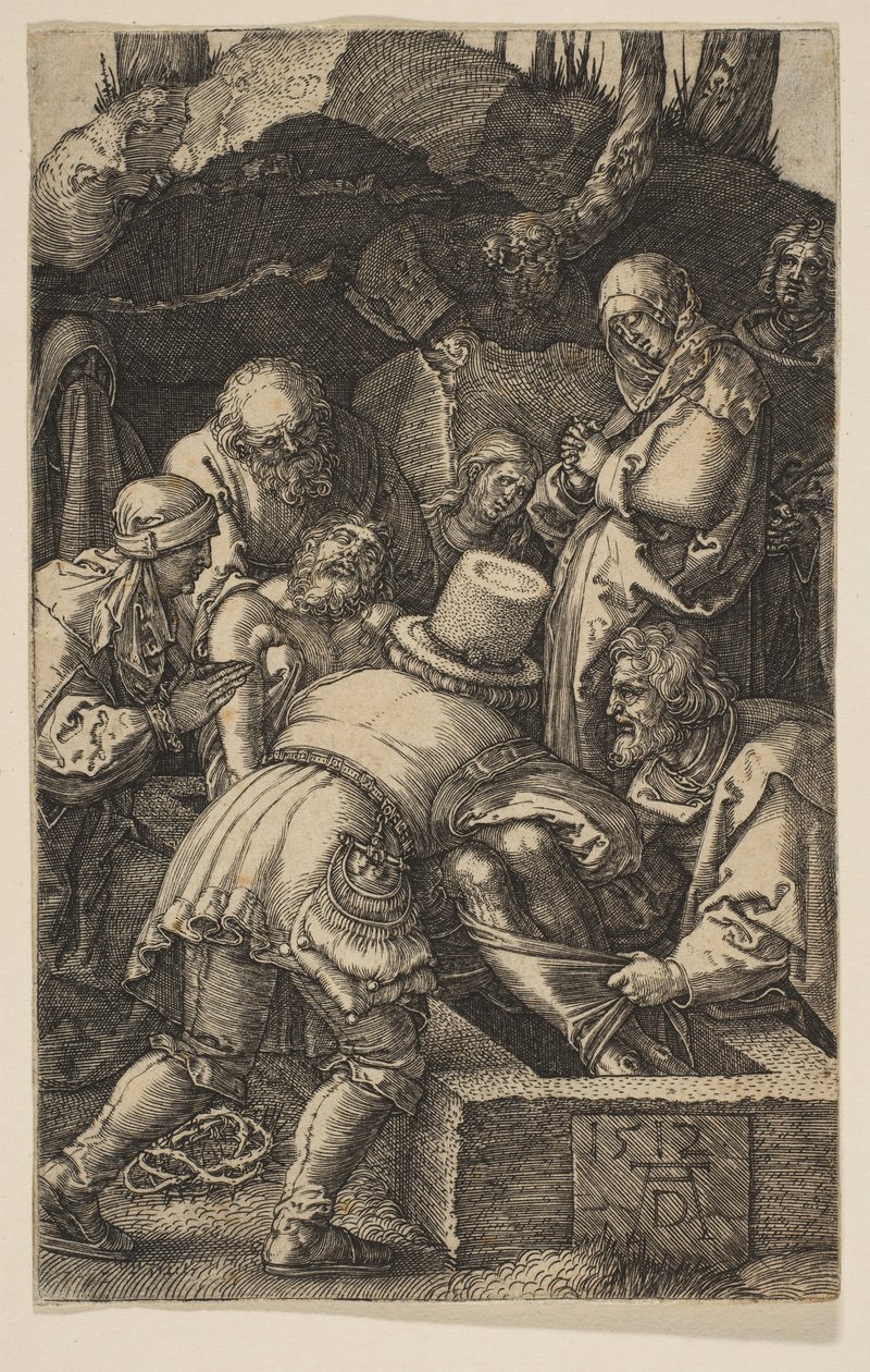 The Tombment, elokuvasta The Passion, 1512. tekijältä Albrecht Dürer