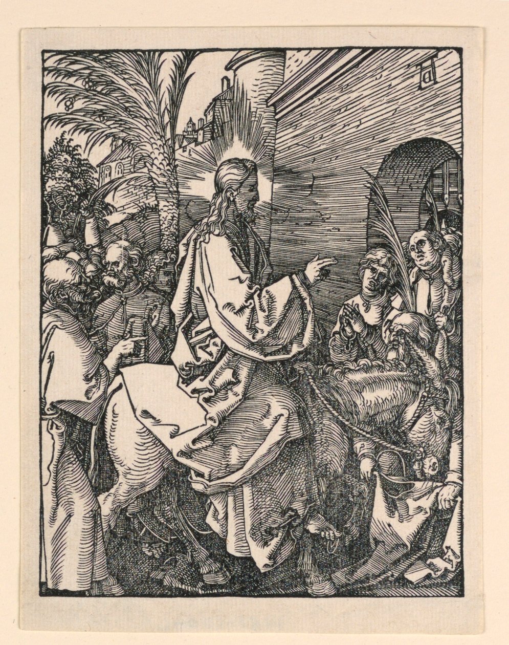 Kristuksen sisääntulo Jerusalemiin, Pikku Passion -sarjasta tekijältä Albrecht Dürer
