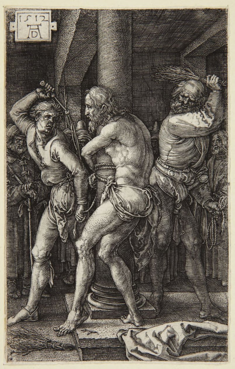 Ruoskiminen (kaiverrettu passiosarja) tekijältä Albrecht Dürer
