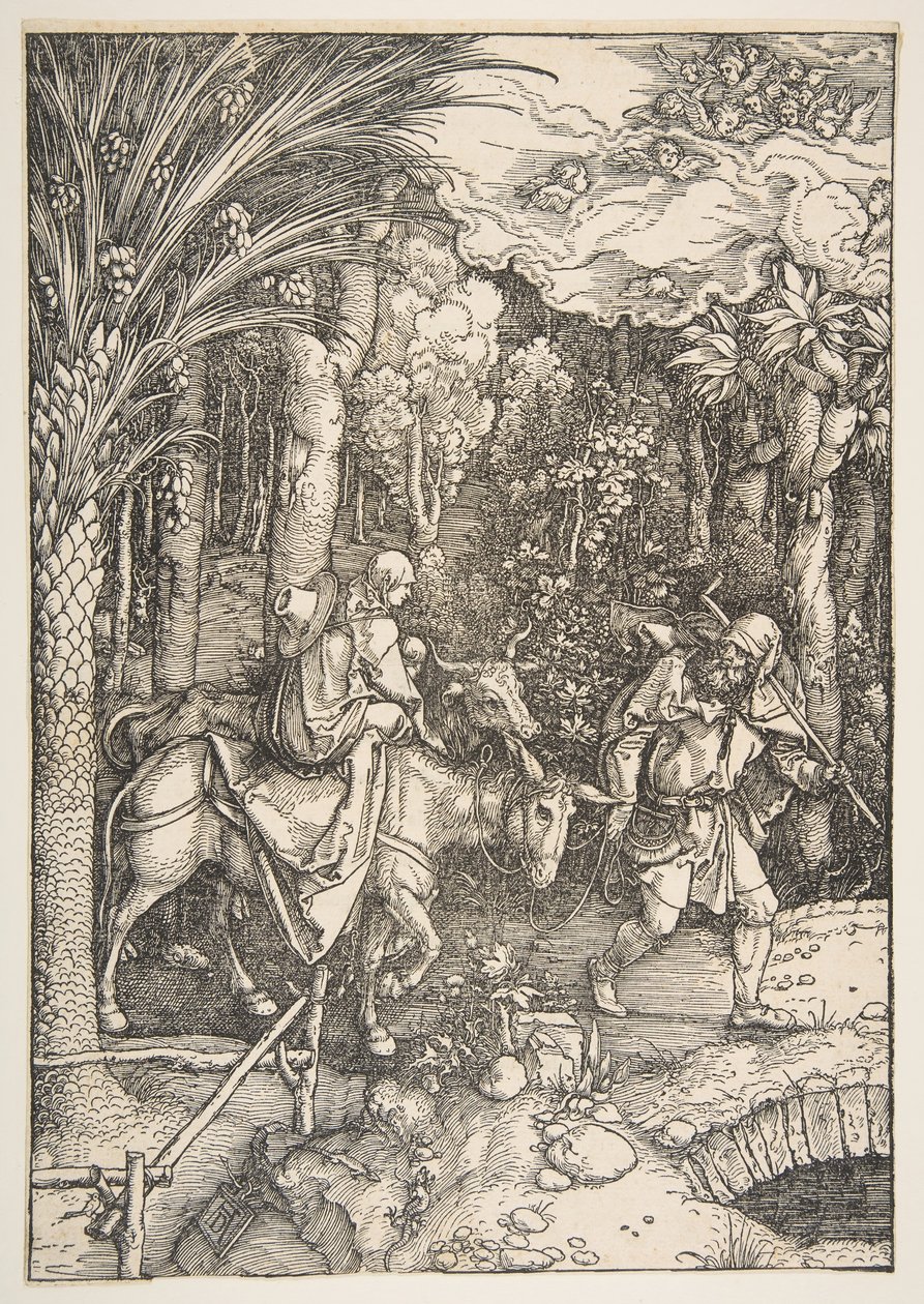 Lento Egyptiin, Neitsyen elämä, latinalaisesta painoksesta, 1511. tekijältä Albrecht Dürer