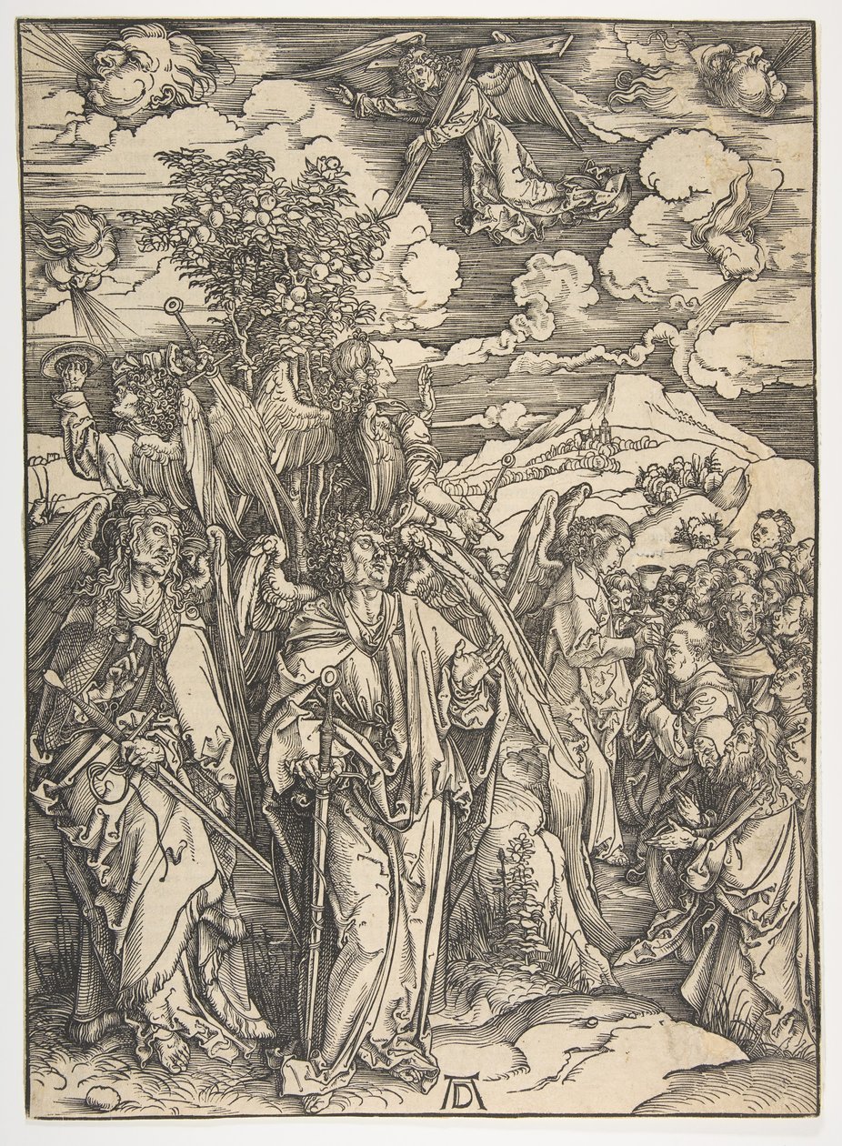 The Four Angels Holding the Winds, The Apocalypse, saksankielinen painos, 1498, n. 1498. tekijältä Albrecht Dürer