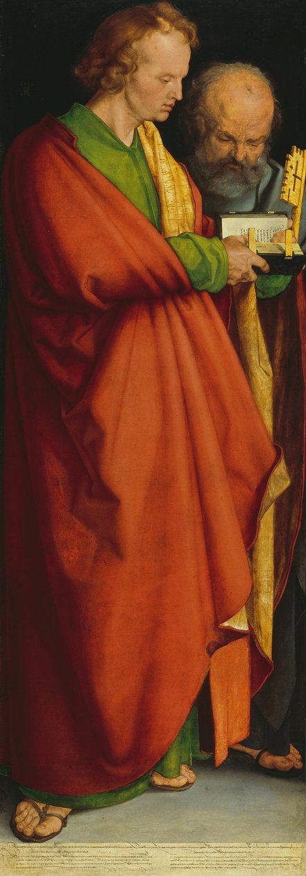 Die vier Apostel: Heilige Johannes und Petrus tekijältä Albrecht Dürer