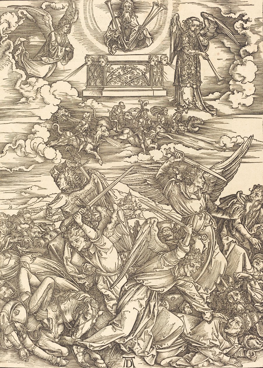 Neljä kostavaa enkeliä, 1498. tekijältä Albrecht Dürer
