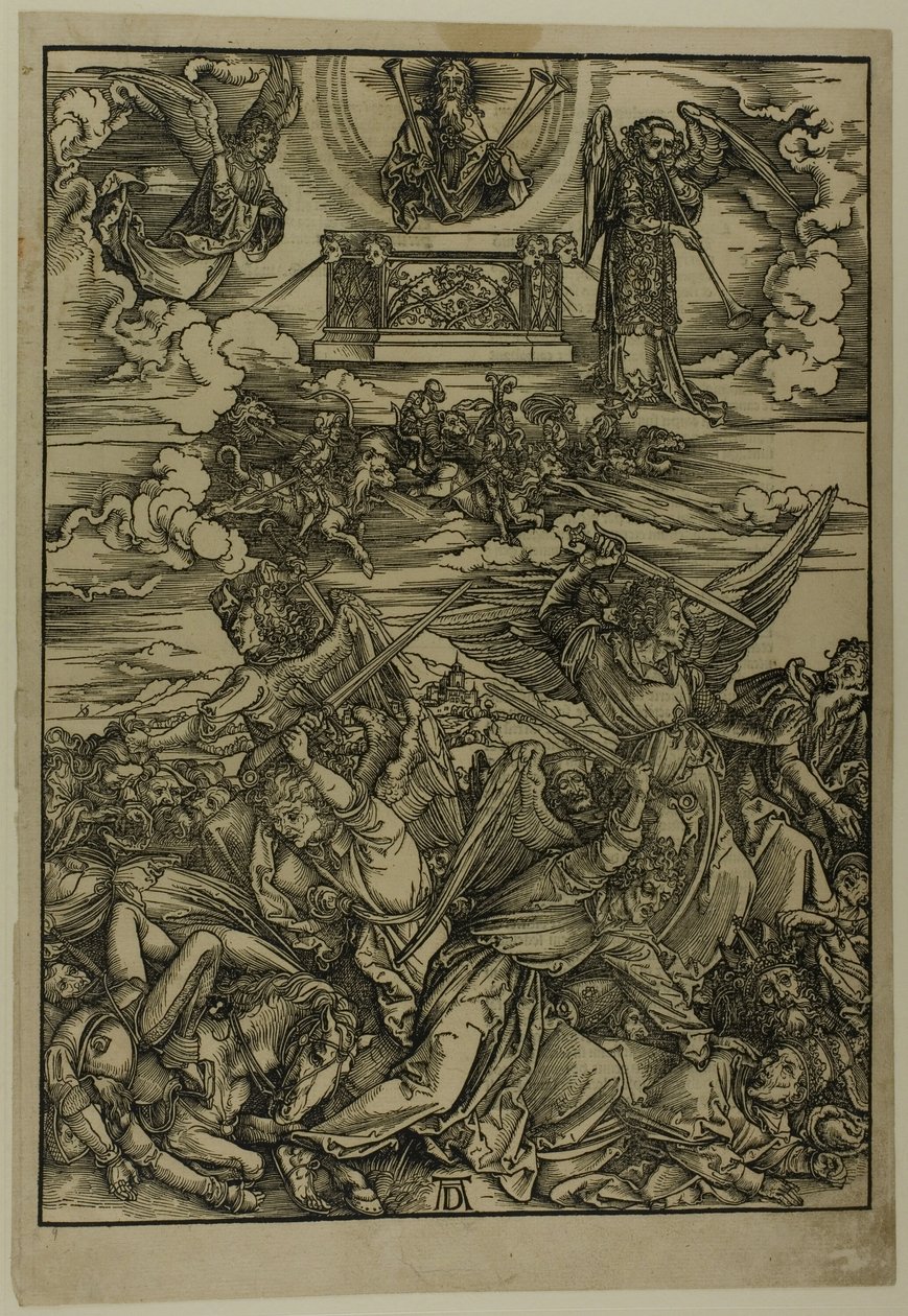 Eufratin neljä kostavaa enkeliä, Apokalypsista tekijältä Albrecht Dürer