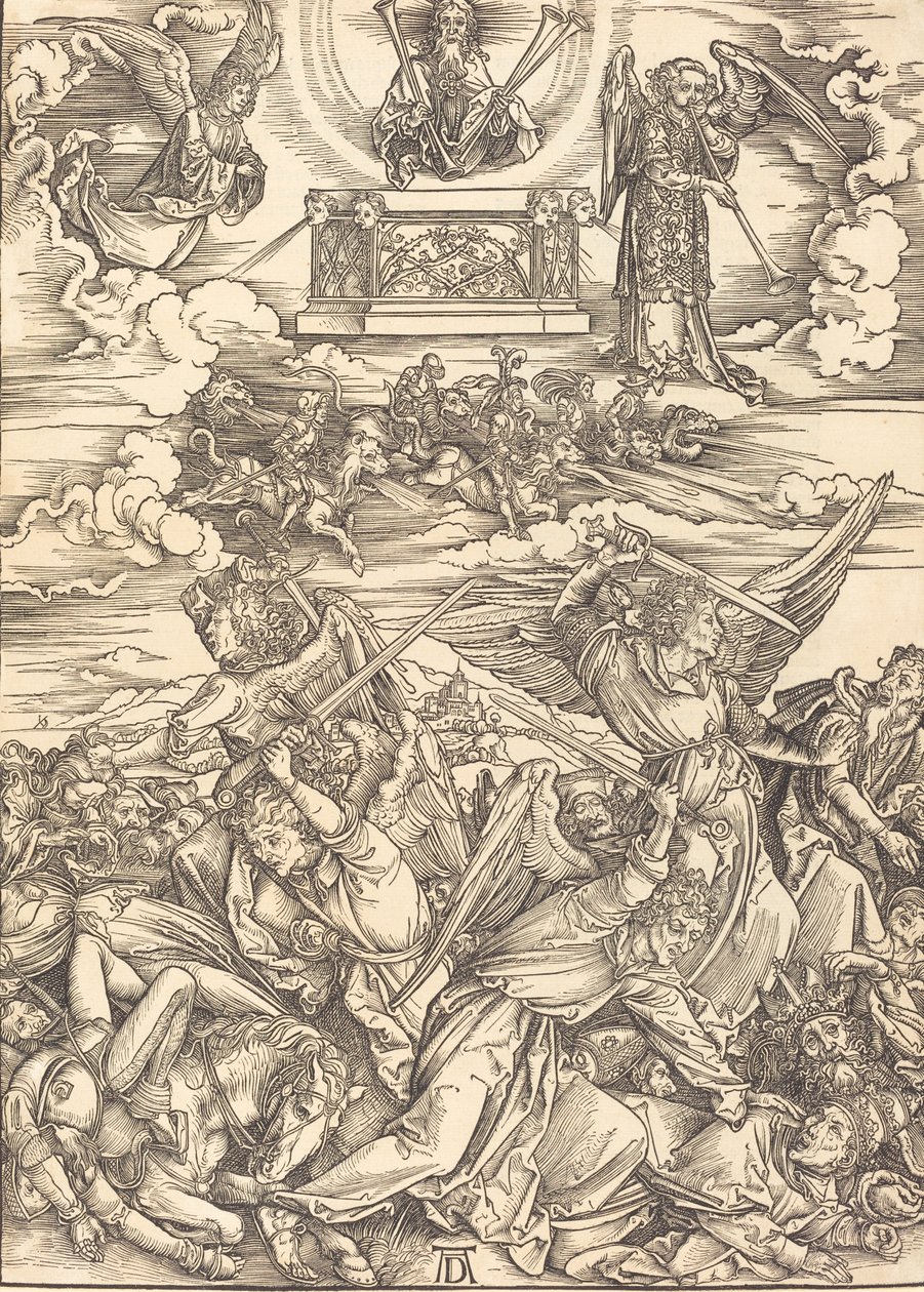 Els quatre àngels venjadors, probablement c. 14961498. finlandès tekijältä Albrecht Dürer