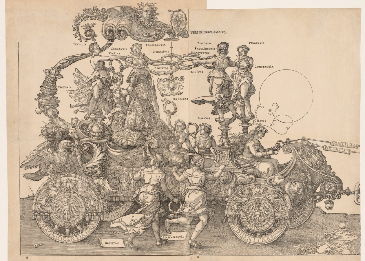 Keisari Maximilianin suuri voittoauto, 1523. tekijältä Albrecht Dürer