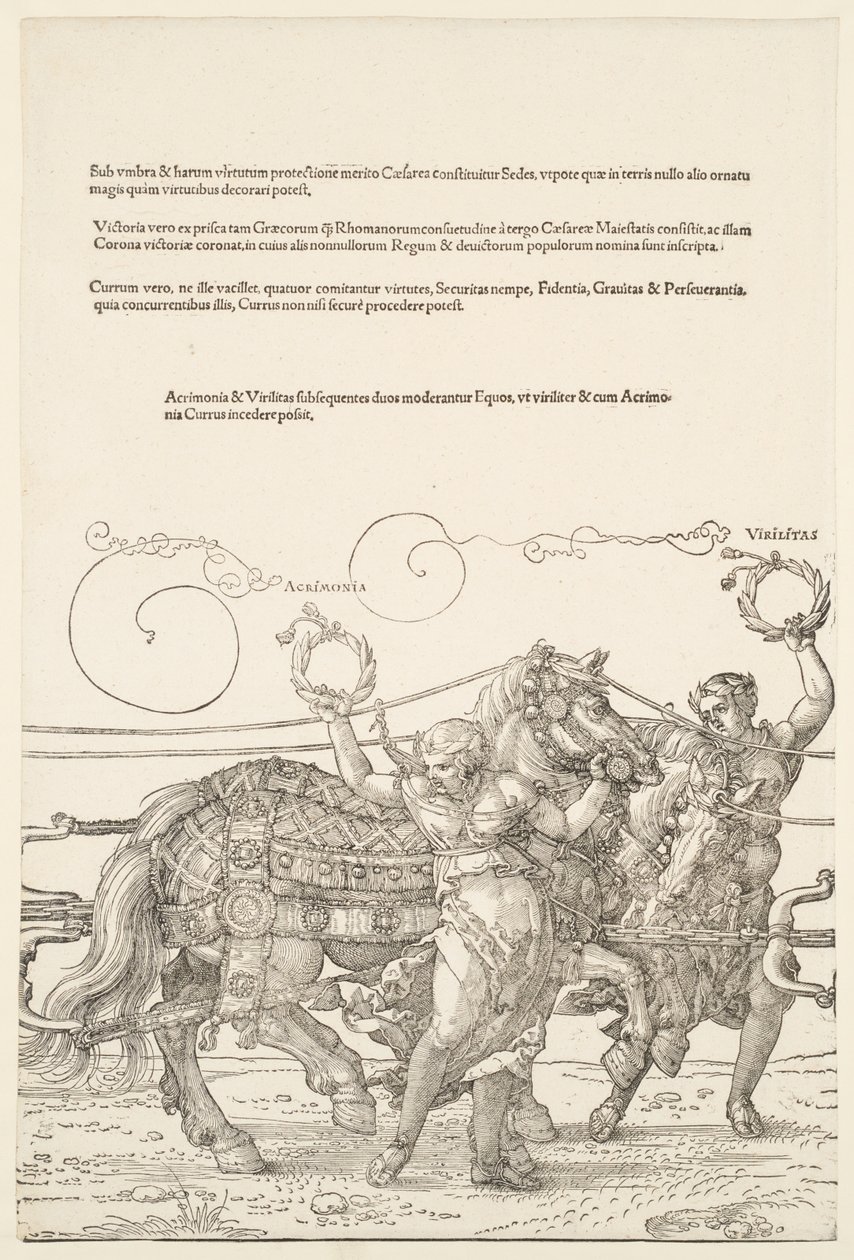 Suuret riemuvaunut: Acrimonia ja Virilitas tekijältä Albrecht Dürer
