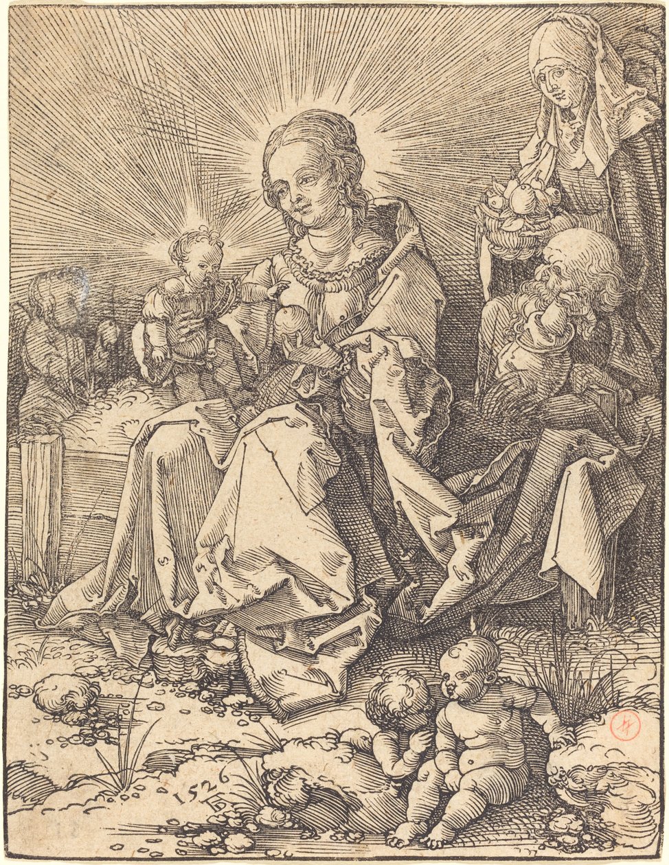 Pyhä perhe ruohopenkillä tekijältä Albrecht Dürer