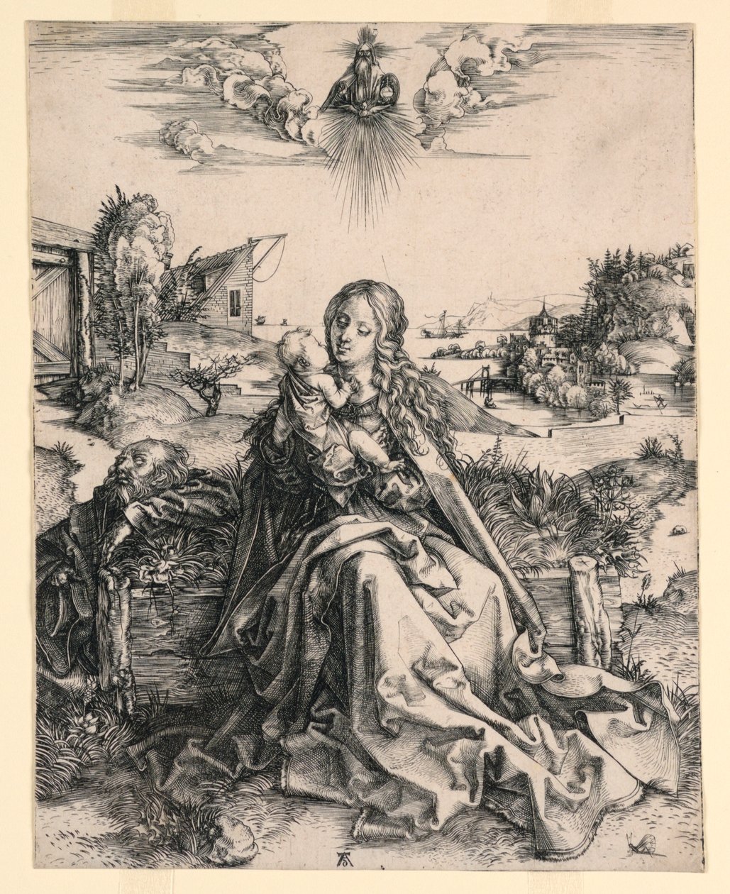 Pyhä perhe perhosen kanssa tekijältä Albrecht Dürer