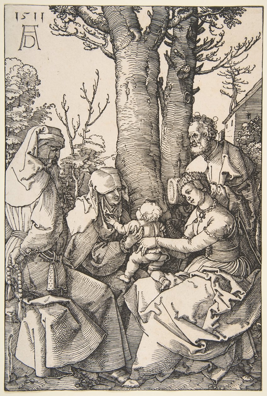 Pyhä perhe Pyhän Joakimin ja Pyhän Annan kanssa, 1511. tekijältä Albrecht Dürer