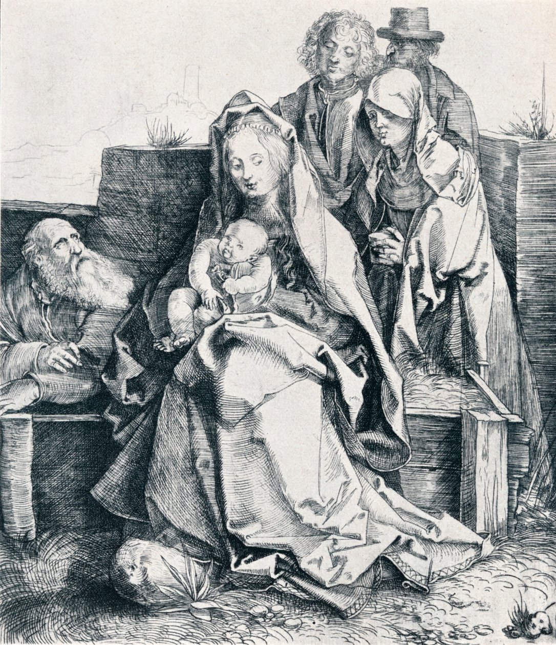 Pyhä perhe Pyhän Johanneksen, Magdaleenan ja Nikodeemuksen kanssa, 1512 1906 tekijältä Albrecht Dürer