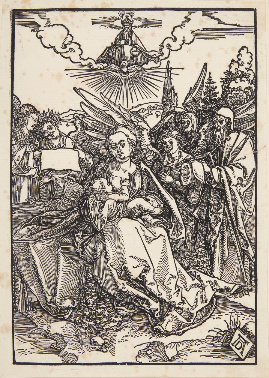 Pyhä perhe viiden enkelin kanssa tekijältä Albrecht Dürer