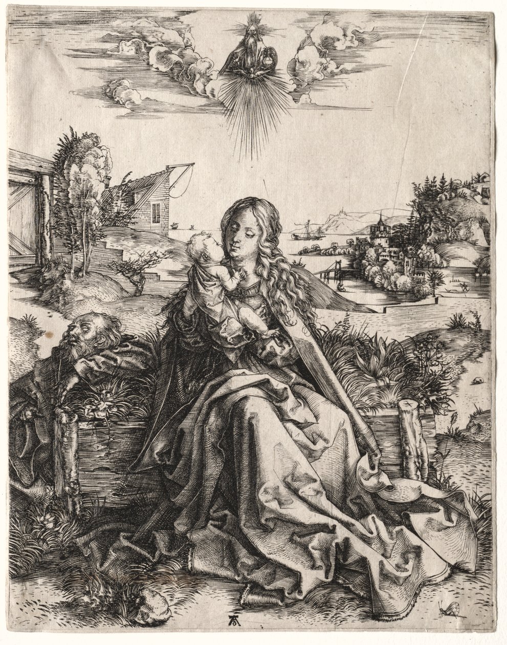 Pyhä perhe perhosen kanssa tekijältä Albrecht Dürer
