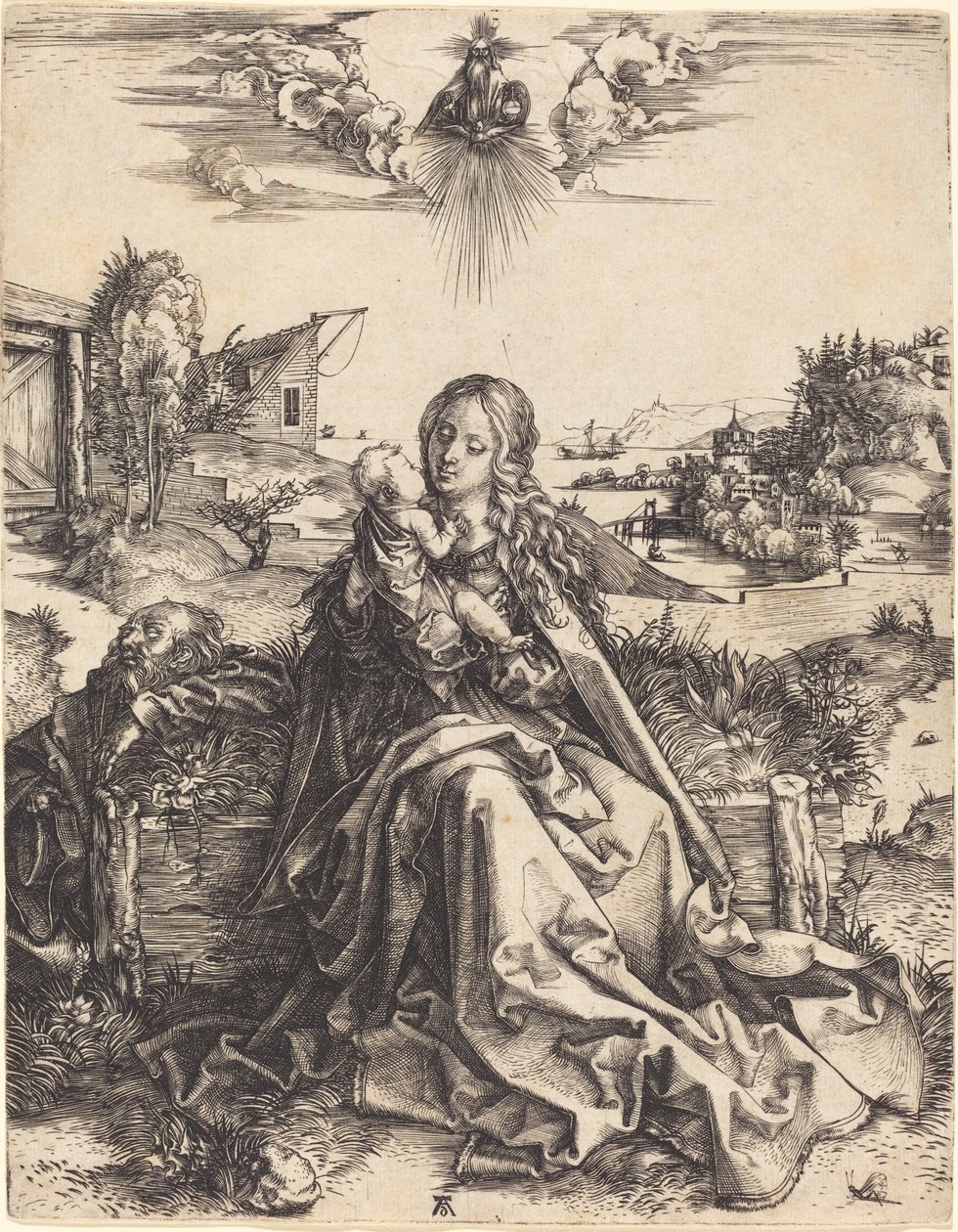 Pyhä perhe Mayflyn kanssa tekijältä Albrecht Dürer