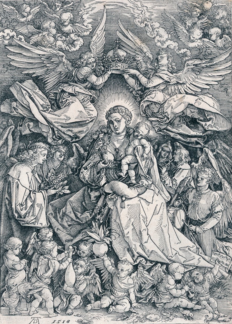 Pyhä Neitsyt enkelien kuningattarena, 1518 1906 tekijältä Albrecht Dürer