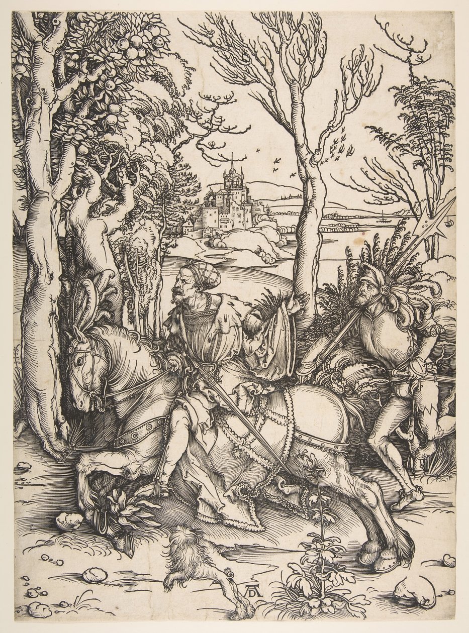 The Knight ja Man-at-arms.n.d. tekijältä Albrecht Dürer