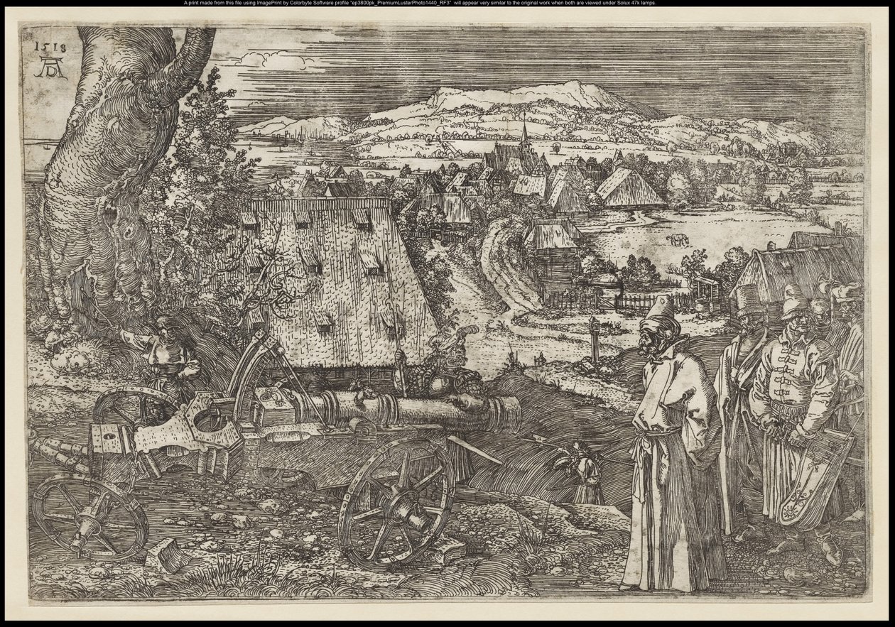 Maisema tykin kanssa, 1518 tekijältä Albrecht Dürer