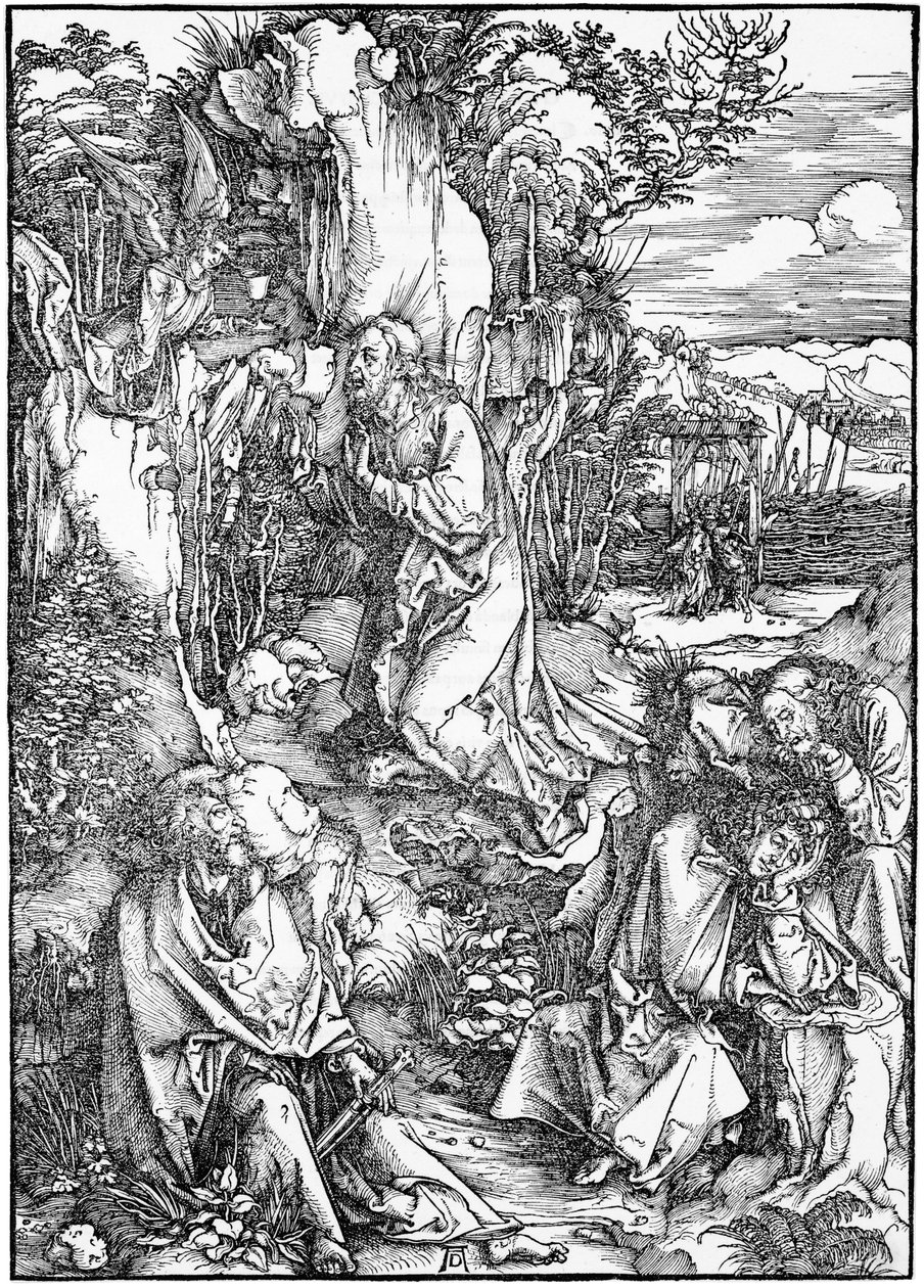 Suuri kärsimys: 2. Kristus Öljymäellä tekijältä Albrecht Dürer
