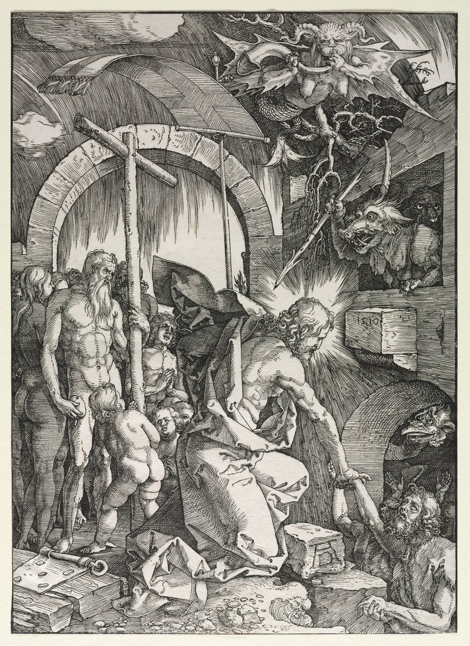 Suuri kärsimys: Kristus Laskeutumassa Limboon, 1510. tekijältä Albrecht Dürer