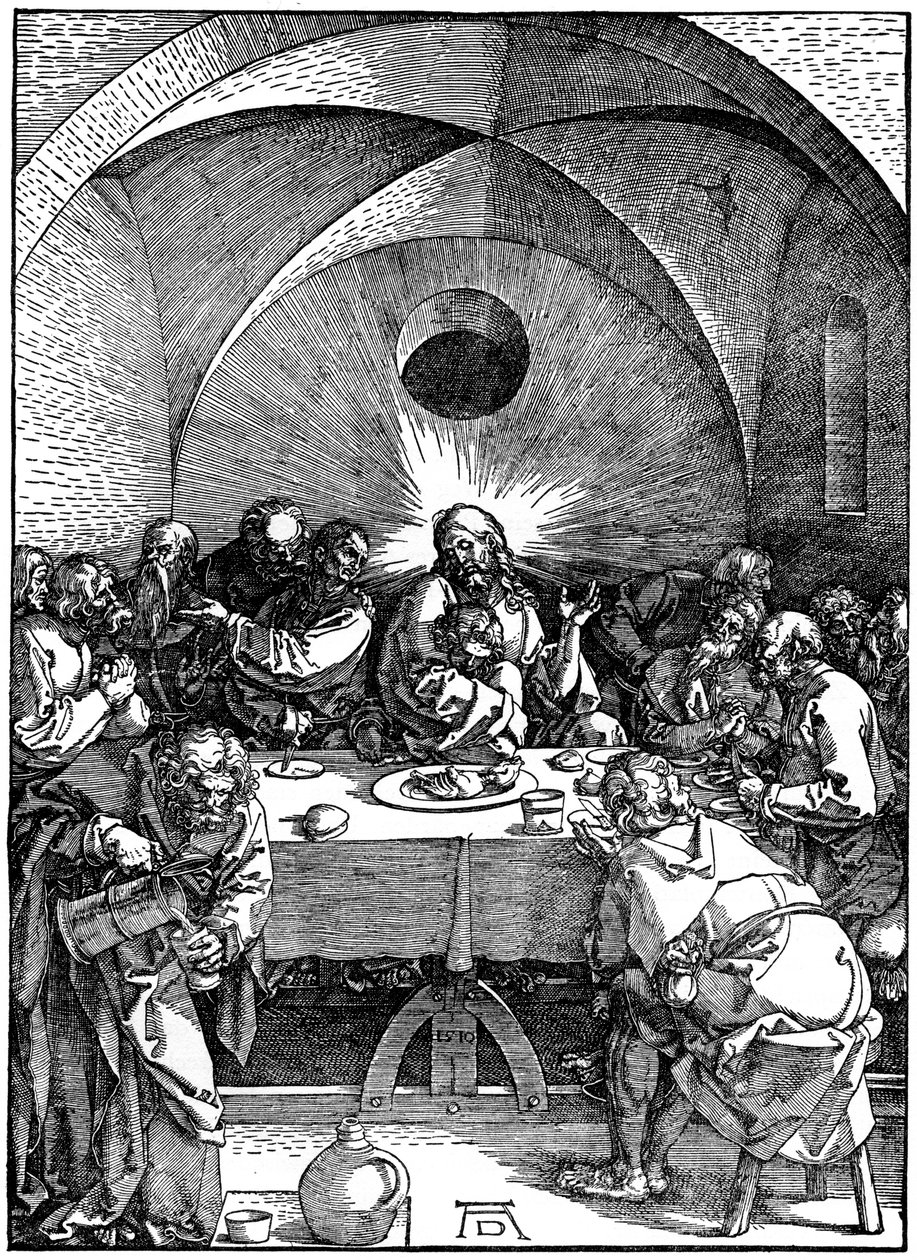 The Last Supper from the Great Passion -sarja, c1510, 1936 tekijältä Albrecht Dürer