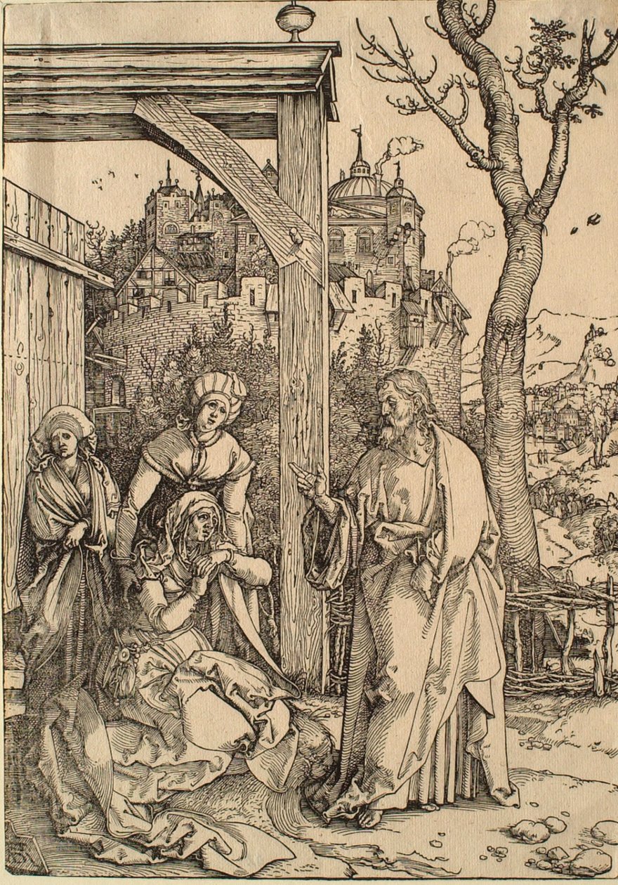 Neitsyt Marian elämä: Kristus jättää jäähyväiset äidilleen tekijältä Albrecht Dürer