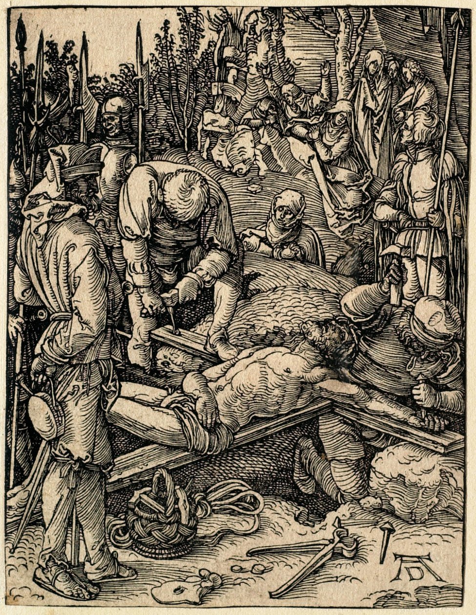 Pieni passio: Kristus naulataan ristille tekijältä Albrecht Dürer