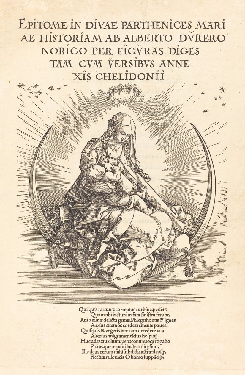 Madonna puolikuussa, 15101511. tekijältä Albrecht Dürer