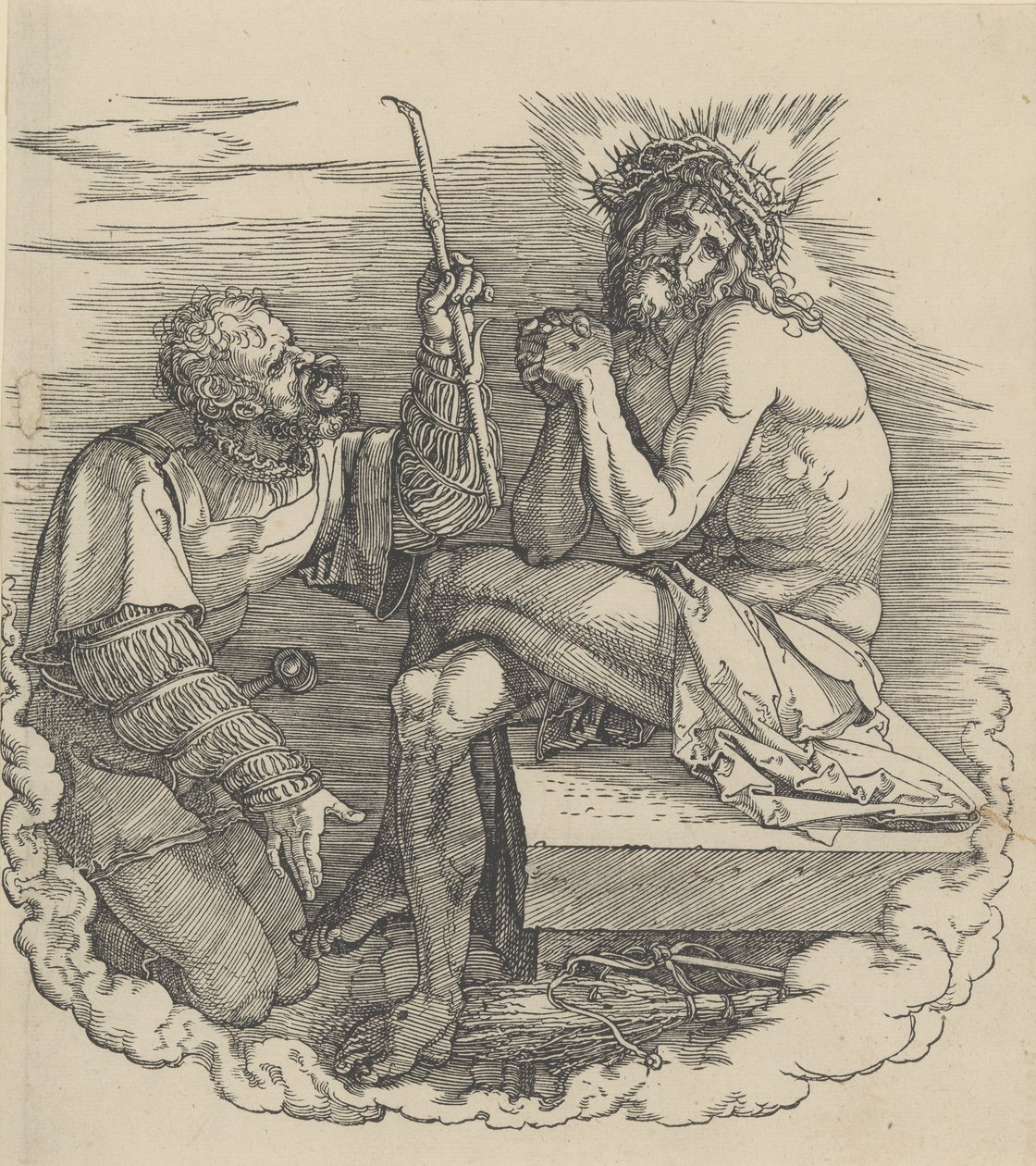 Sotilaan pilkaama surujen mies, suuren intohimon eturintamassa,.n.d., n.d.. tekijältä Albrecht Dürer