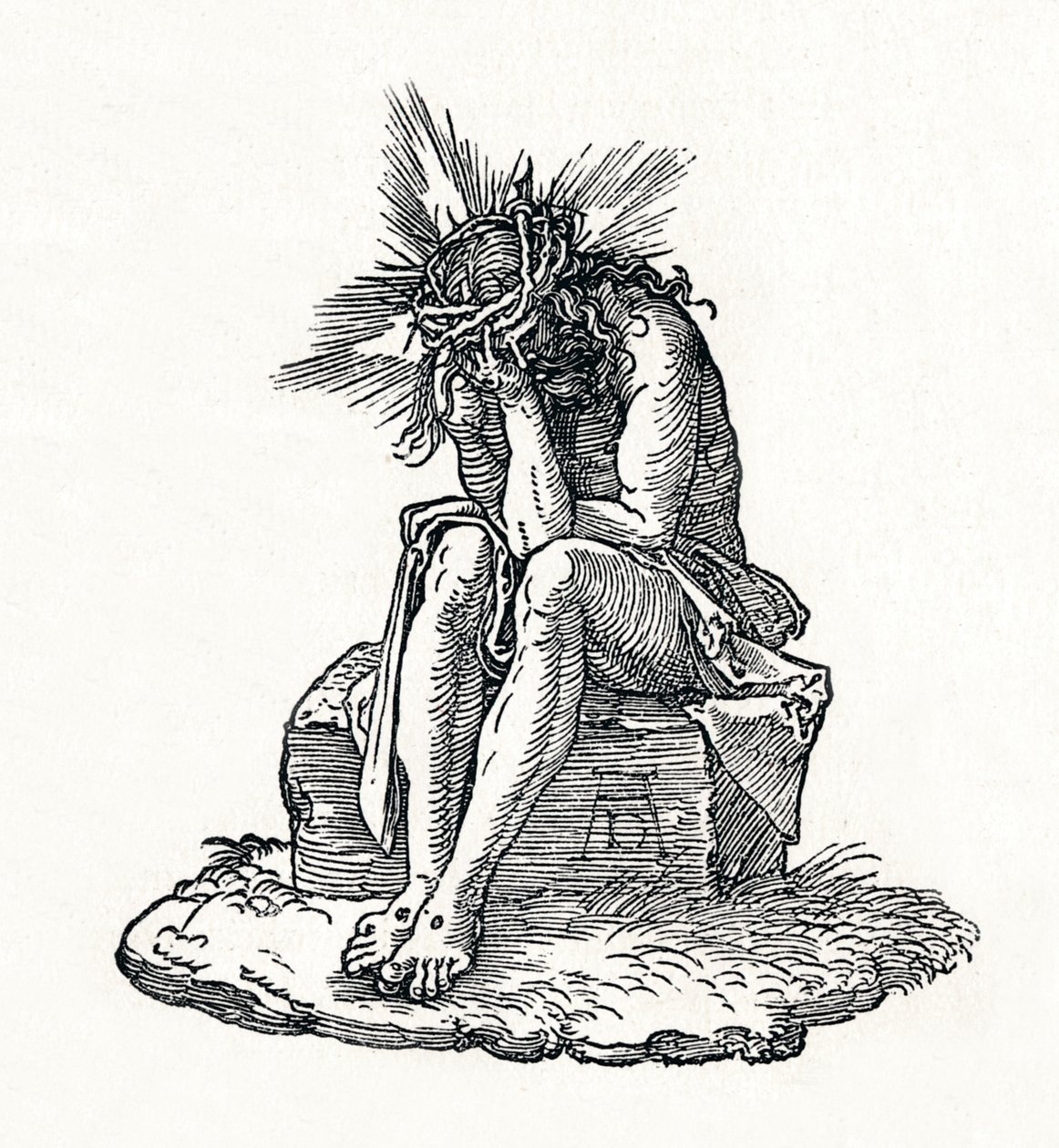 Surun mies. Nimisivu julkaisuun Small Passion., c1511, 1906 tekijältä Albrecht Dürer