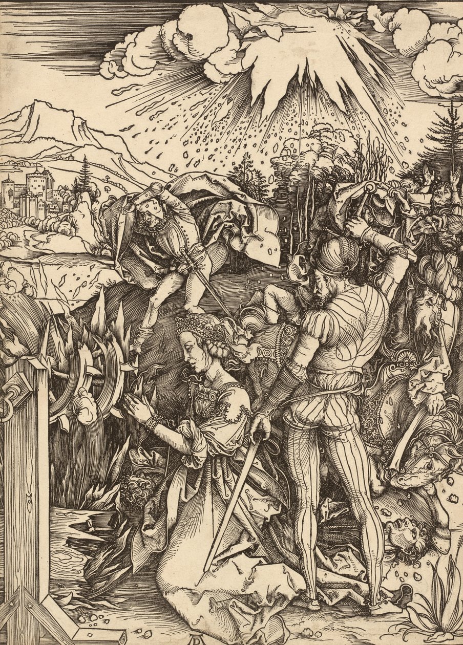 Pyhän Katariinan marttyyrikuolema, n. 14971499. tekijältä Albrecht Dürer