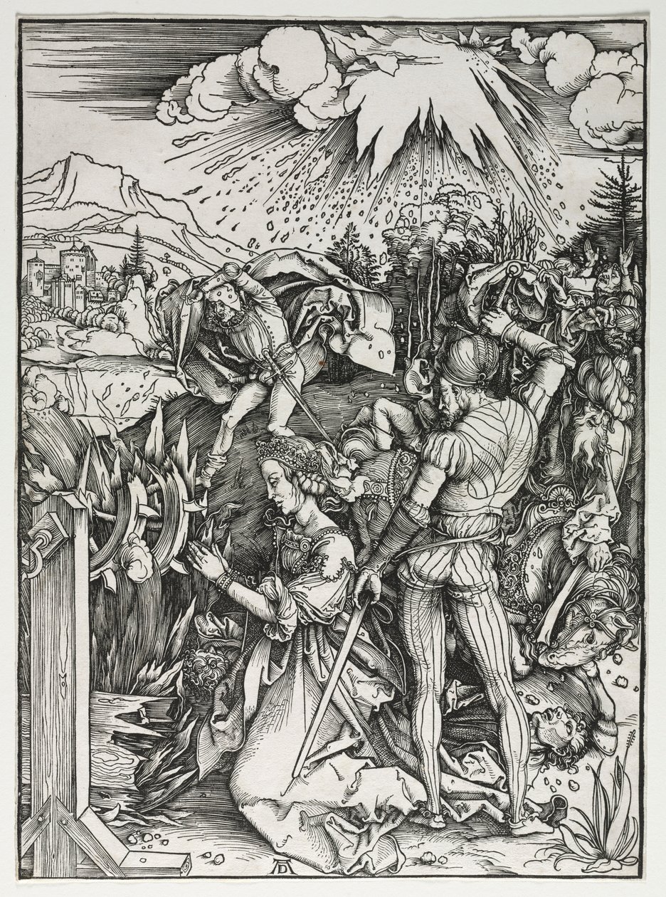 Pyhän Katariina Aleksandrialaisen marttyyrikuolema, n. 1497. tekijältä Albrecht Dürer