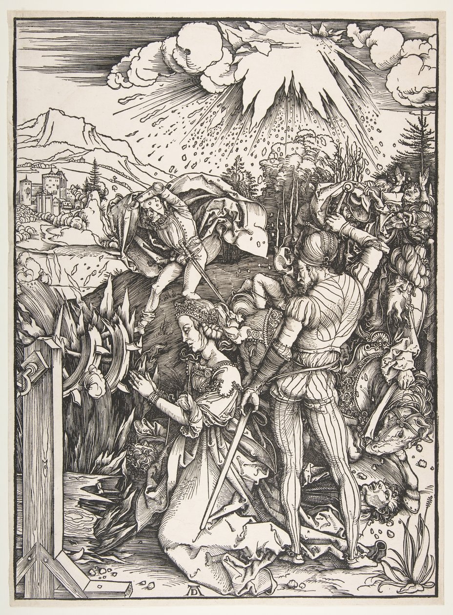 Pyhän Katariina Aleksandrialaisen marttyyrikuolema.n.d. tekijältä Albrecht Dürer