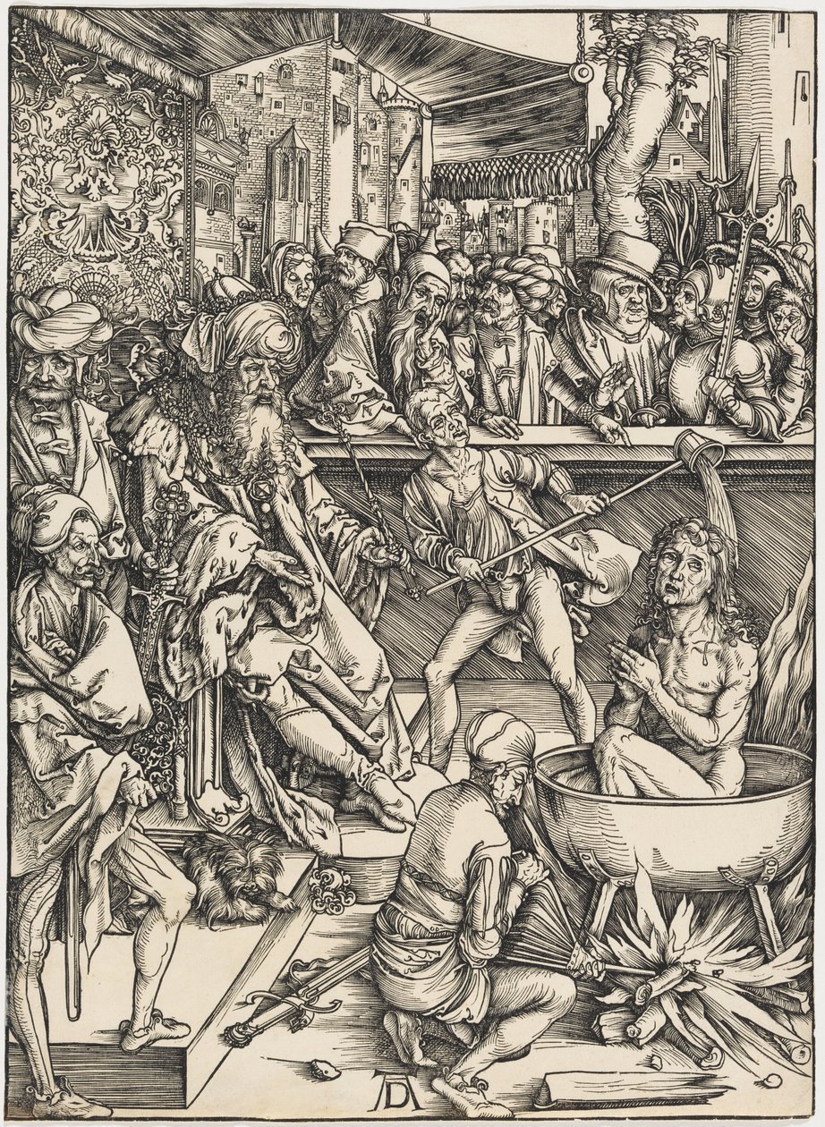 Pyhän Johannes Evankelistan marttyyrikuolema tekijältä Albrecht Dürer