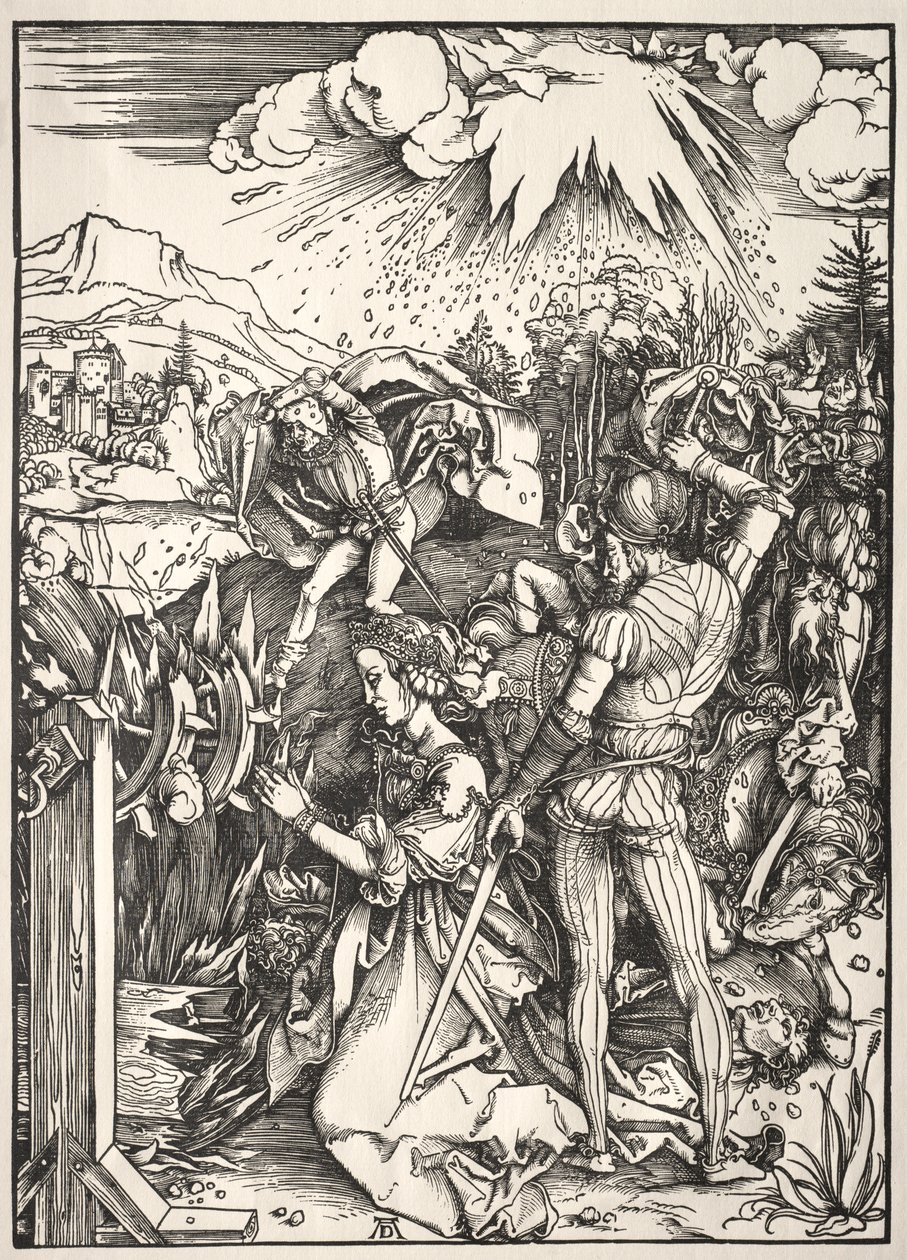 Pyhän Katariinan marttyyrikuolema. tekijältä Albrecht Dürer