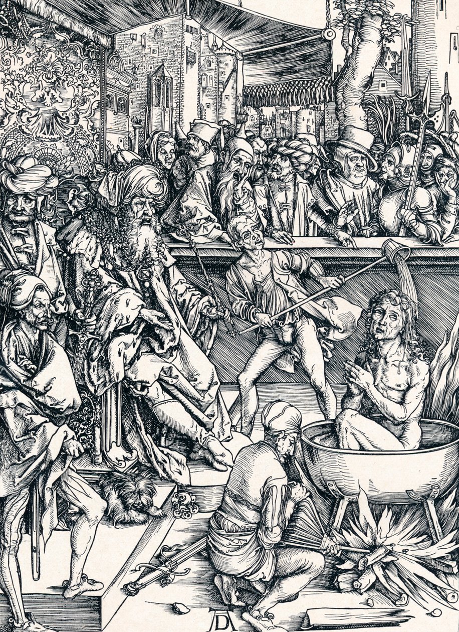 Pyhän Johanneksen marttyyrikuolema, 1498 1906 tekijältä Albrecht Dürer