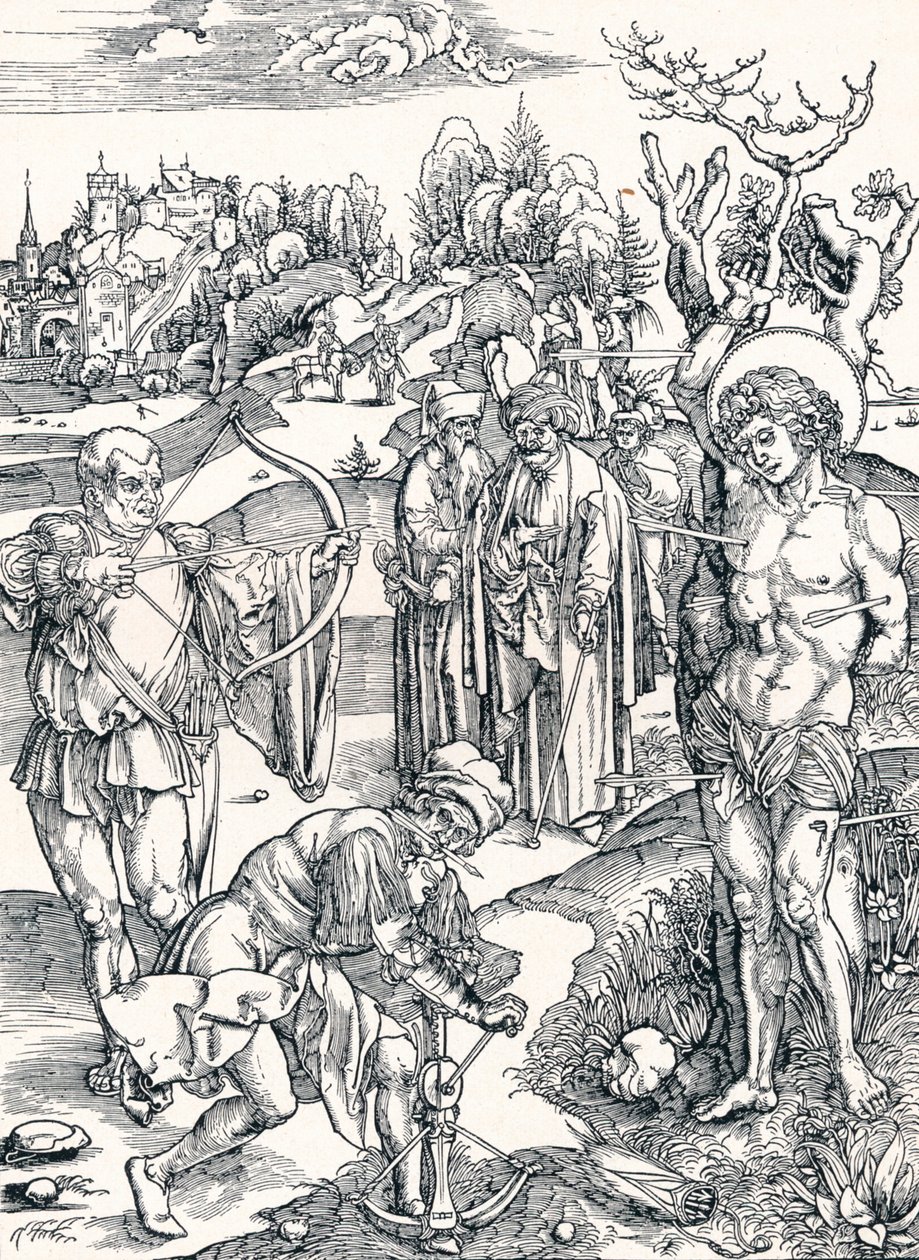 Pyhän Sebastianin marttyyrikuolema, c1495 1906 tekijältä Albrecht Dürer