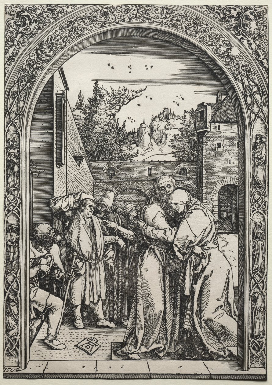 Joakimin ja Annan tapaaminen Kultaisella portilla, 1504. tekijältä Albrecht Dürer