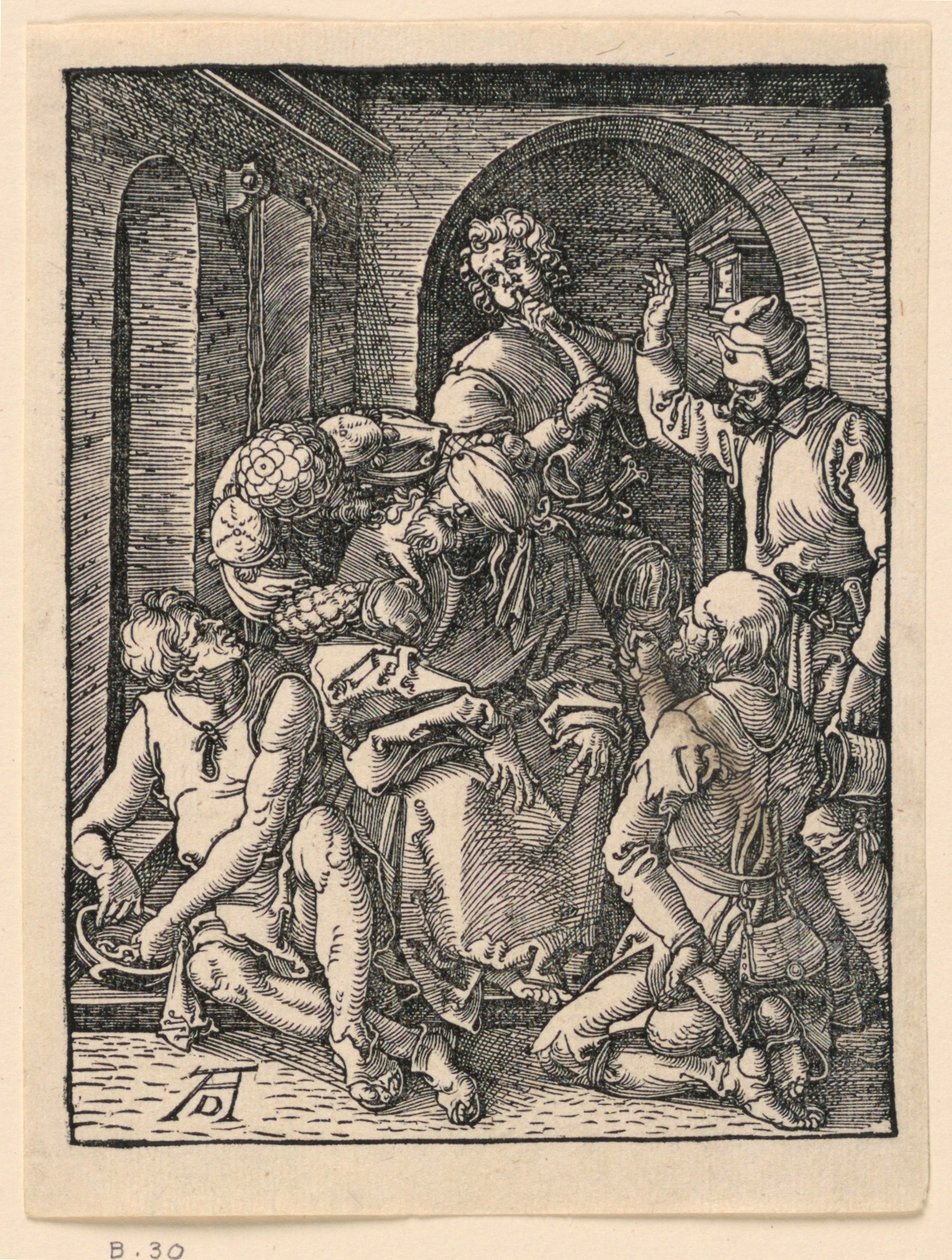 Kristuksen pilkkaaminen Pikku Passion -sarjasta tekijältä Albrecht Dürer