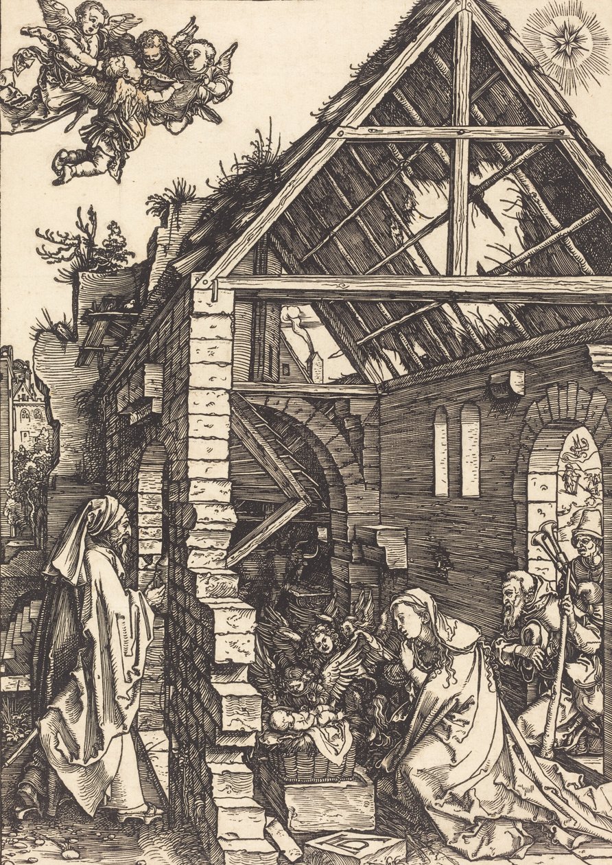 Syntymä, c. 15021504. tekijältä Albrecht Dürer