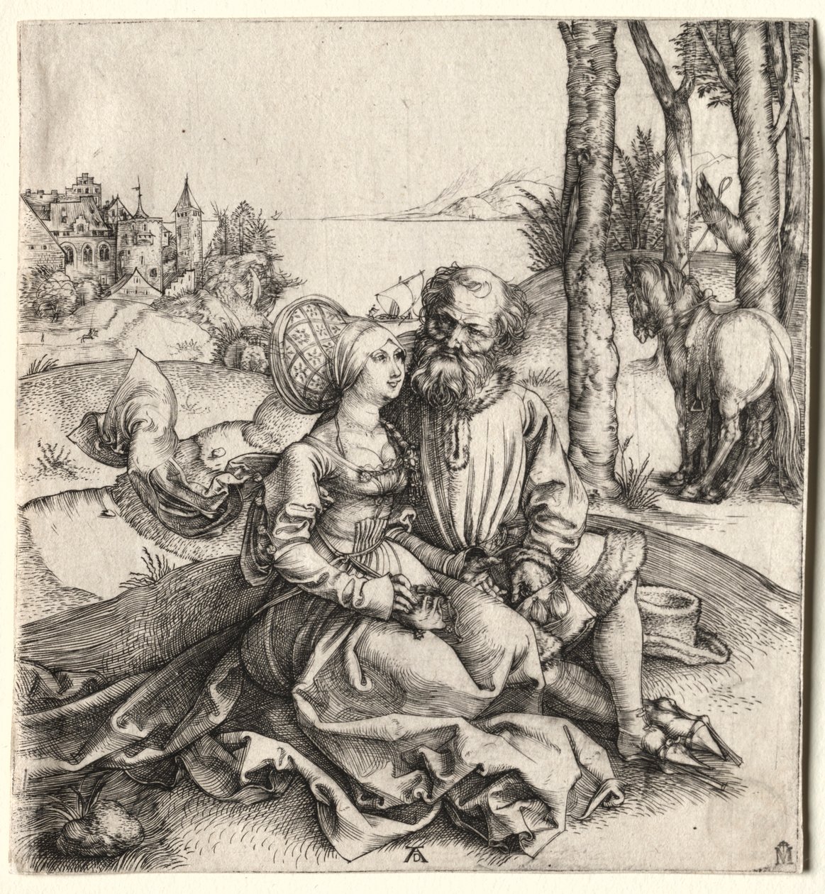 Rakkauden tarjous tai huonolaatuinen pariskunta, 1495-1496. tekijältä Albrecht Dürer