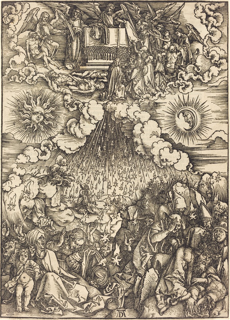 Viidennen ja kuudennen sinetin avaaminen tekijältä Albrecht Dürer