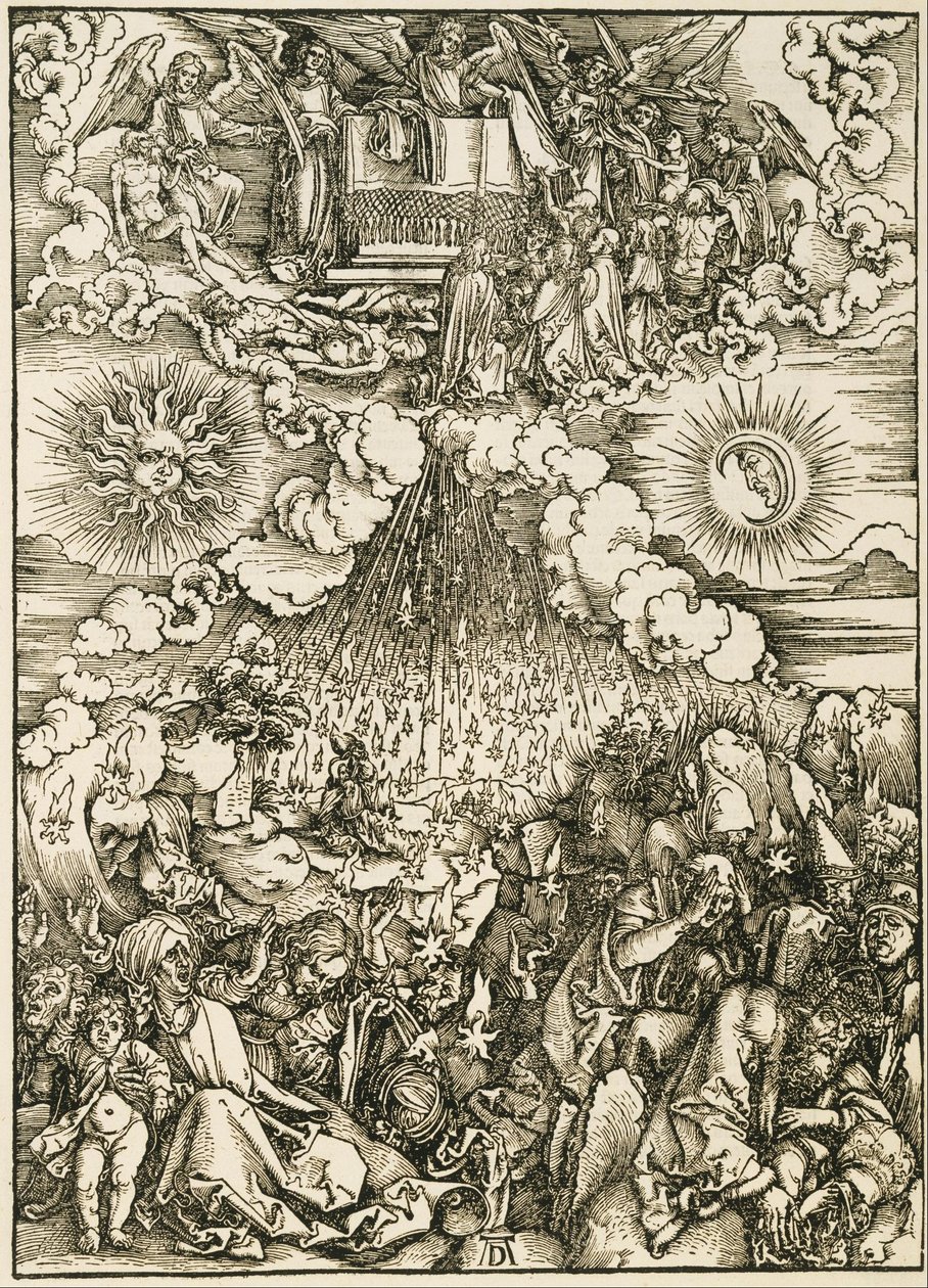 Viidennen ja kuudennen sinetin avaaminen tekijältä Albrecht Dürer