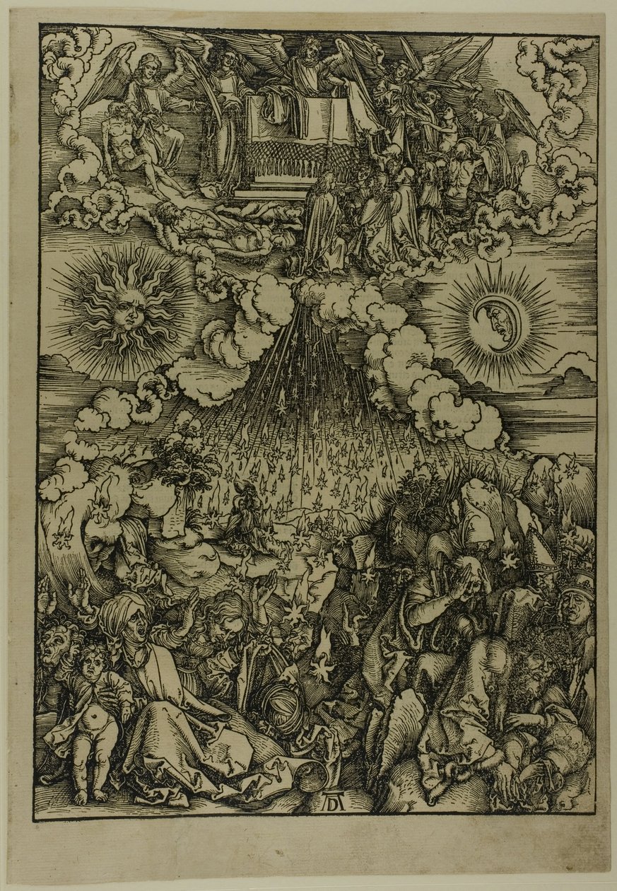 Viidennen ja kuudennen sinetin avaaminen, The Apocalypse tekijältä Albrecht Dürer