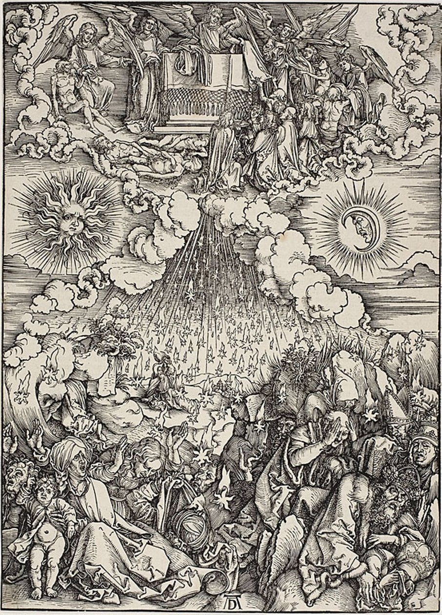 Viidennen ja kuudennen sinetin avaaminen, The Apocalypse tekijältä Albrecht Dürer